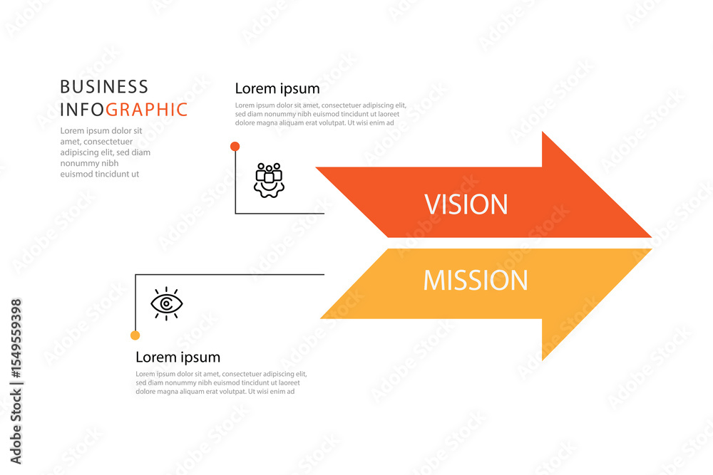 Poster business template presentation. management planning concept. 2 step process infographic vector eleme