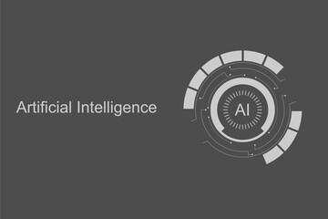 AI Brain Digital Technology and Artificial Intelligence Concept. Abstract technology background. Vector illustration for banner and web template