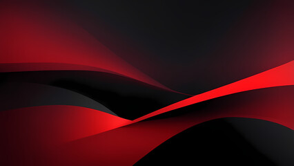 Fototapeta premium Abstract Red and Black Flowing Shapes Graphic Background