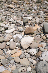 Rocky Riverbed with Mixed Stones and Pebbles
