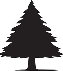 Fototapeta premium Tree Silhouette Vector - Black Tree Icon on White Background for Nature Logos, Wall Art & Eco-Friendly Designs