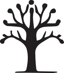 Fototapeta premium Tree Silhouette Vector - Black Tree Icon on White Background for Nature Logos, Wall Art & Eco-Friendly Designs