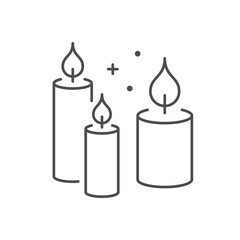 Three candles line outline icon