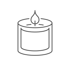 Candle in glass jar line icon