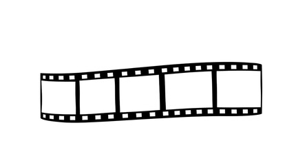 Photo of blank film strip isolated on transparent background