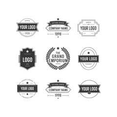 Unique badge logo Modern and minimalist vector and abstract logo