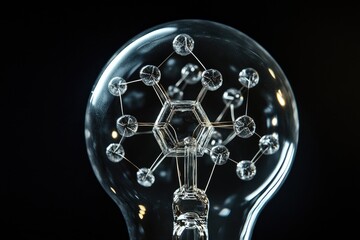 Crystal lattice inside a clear light bulb