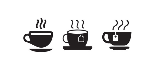 Coffee cup icon set. cup a coffee icon silhouetee. vector illustration eps 10.