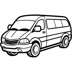 Viper Van line art vector