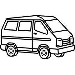 Viper Van line art vector