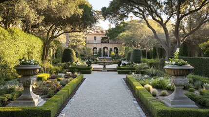 Obraz premium Elegant garden path leading to a house