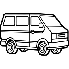 Viper Van line art vector