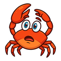 Worried crab cartoon mascot illustrations