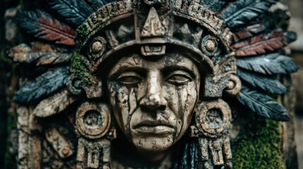 Close-up of ornate Native American headdress