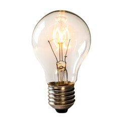 Illuminated Classic Light Bulb isolated on transparent baackground
