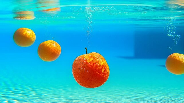 Underwater Mandarin with Bubbling Droplets