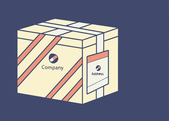 Vector Mockup of Delivery Box Sealed with Tape