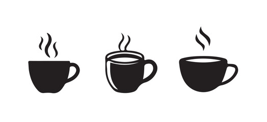 Coffee cup icon set. Tea cup illustration sign collection. Mocha symbol. Tea logo. vector illustration eps 10.