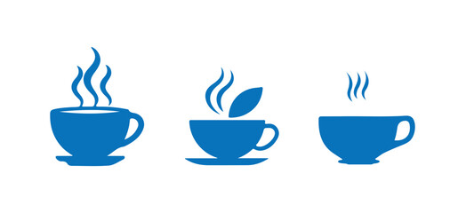Coffee cup icon set. Tea cup illustration sign collection. Mocha symbol. Tea logo. vector illustration eps 10.