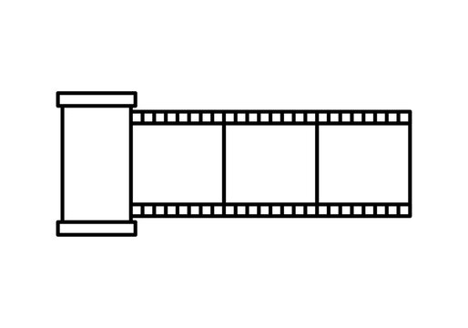 Icono negro de pel&iacute;cula con carrete