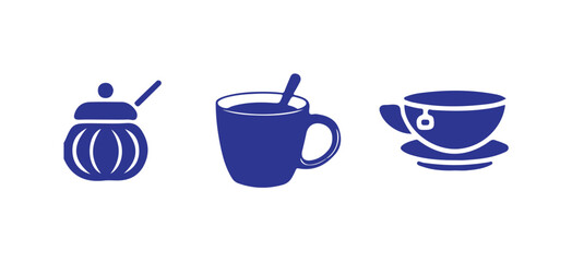Coffee cup icon set, vector illustration eps 10.