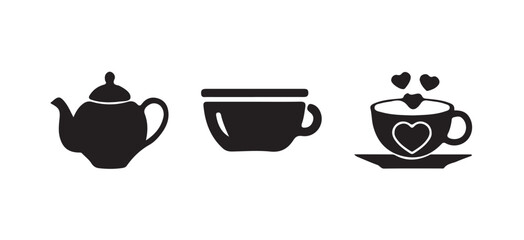 Coffee cup icon set, vector illustration eps 10.