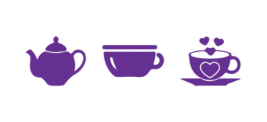 Coffee cup icon set, vector illustration eps 10.