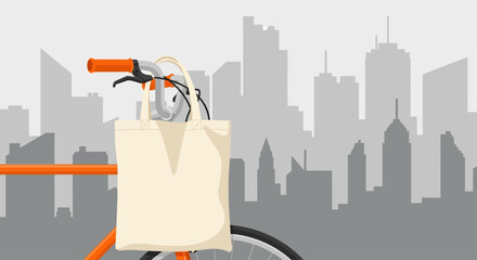 Celebrate International Plastic Bag Free Day Eco-Friendly City Cycling