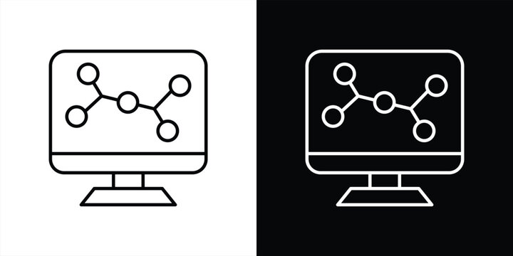 digital synapse icon set. containing intelligence web of connection on the modern computational canvas, thin line and color style icon symbol sign for your app web. vector illustration