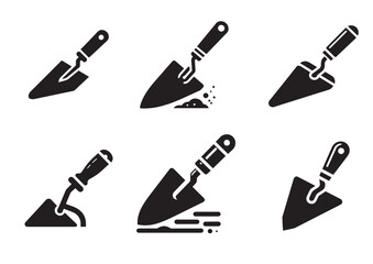 Obraz premium Trowel silhouette vector, Trowel Icon Set