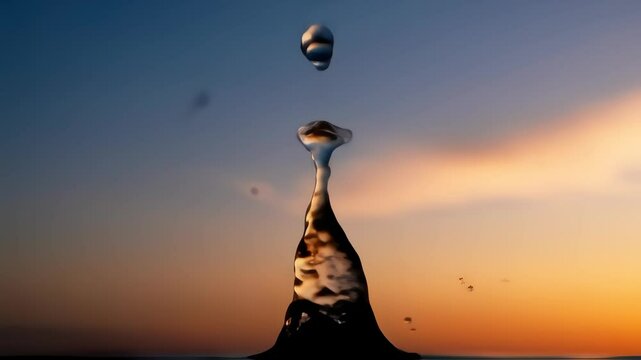 Multi-angle high-speed capture of water droplets forming sculptures