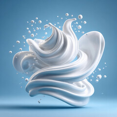 yogurt thick liquid flying or swirl