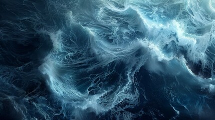 Obraz premium Swirling Ocean Depths: Abstract Blue Water Texture