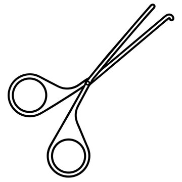 black and white scissors outline clip art preview