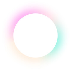 Round frame with rainbow blurred transparent gradient edge. Abstract neon circle border with soft pastel glowing. Futuristic vibrant banner.