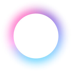 Round frame with rainbow blurred transparent gradient edge. Abstract neon circle border with soft pastel glowing. Futuristic vibrant banner.