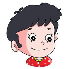 Cute cartoon hand drawn vector smiley boy face clipart.