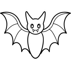Ghost Bat line art vector