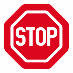 stop sign isolated on white