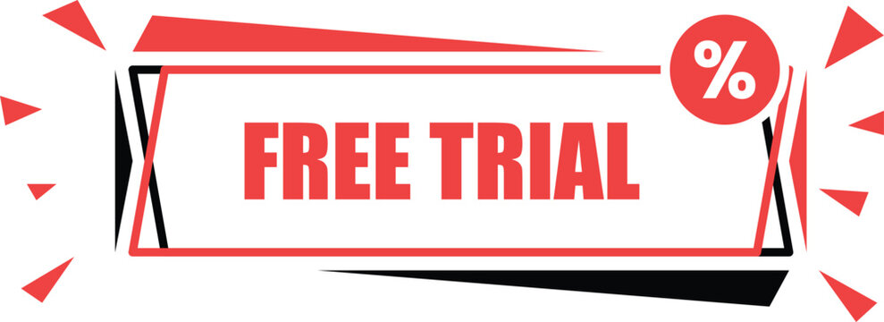 Free trial button with outline style, can be used for website and application. transparent suitable for dark mode