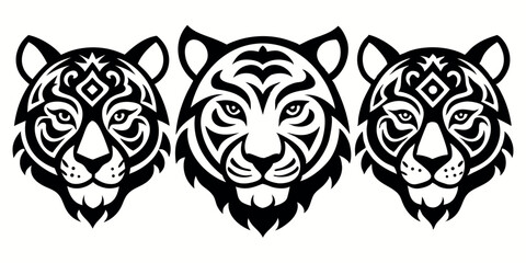 Set of Tiger  head vector