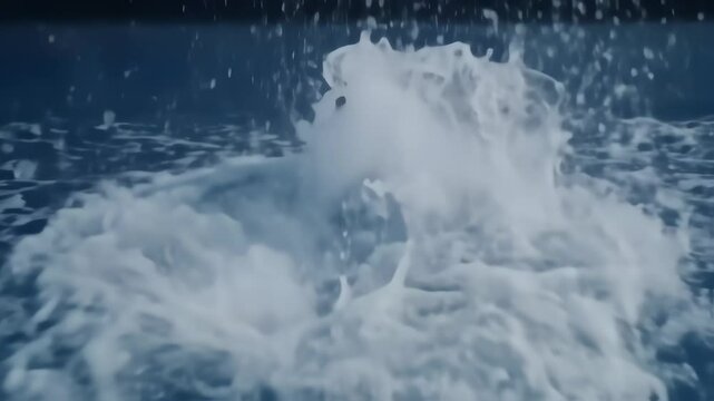 360&deg; macro video of water balloon bursting in mid-air