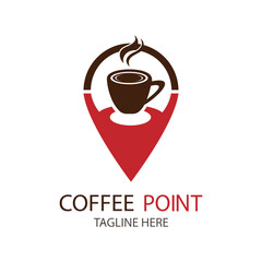 coffee point logo design template