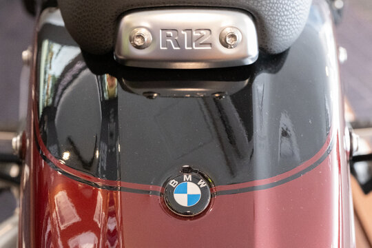 BMW r12 motorcycle displayed at luxury showroom in penang malaysia