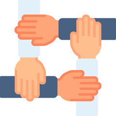 Team work hand gesture vector icon. Hand gesture icon flat style. perfect use for logo, presentation, website, and more. modern icon design color style