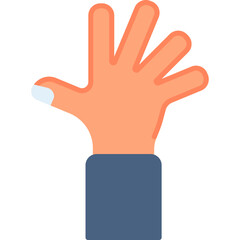 Five finger hand vector icon. Hand gesture icon flat style. perfect use for logo, presentation, website, and more. modern icon design color style