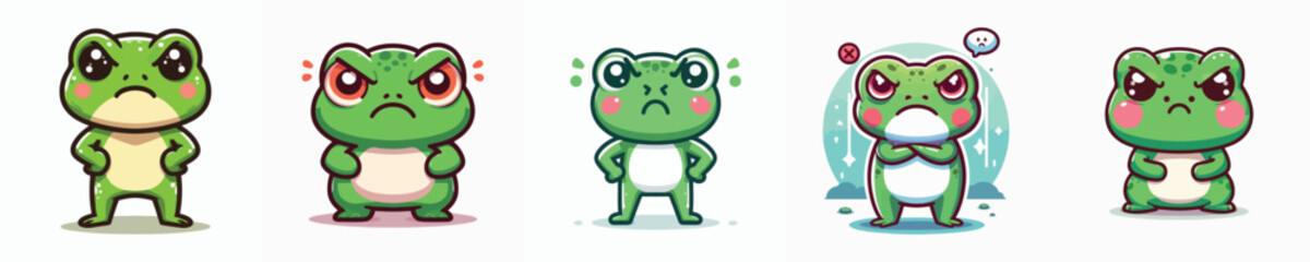 funny frog vector is showing angry expression