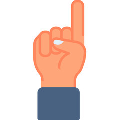 Raised first hand gesture vector icon. Hand gesture icon flat style. perfect use for logo, presentation, website, and more. modern icon design color style