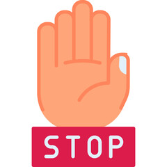 Stop hand gesture vector icon. Hand gesture icon flat style. perfect use for logo, presentation, website, and more. modern icon design color style