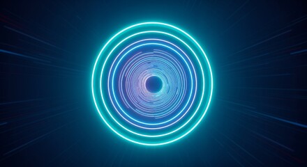 Glowing Celestial Portal: A Mystical Neon Circle Design